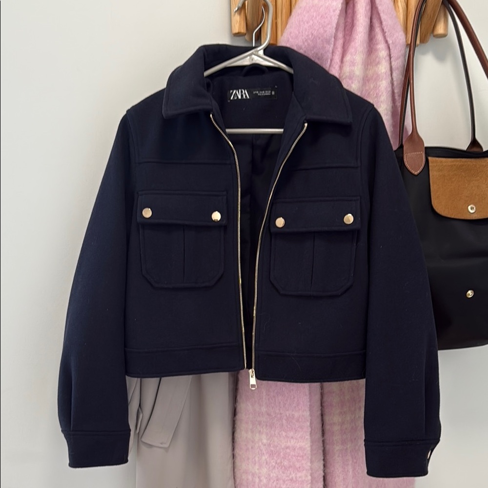 Zara Women's Navy Soft Jacket